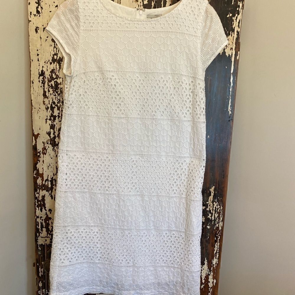 Women’s Halogen White boho Eyelet Dress.  Size S.